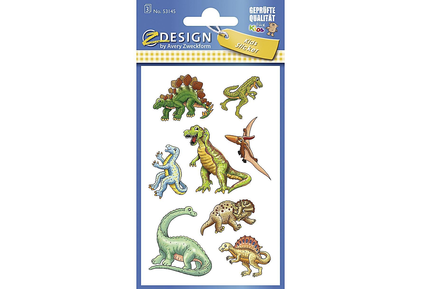 AVERY ZWECKFORM KID Papier Sticker Dinos 3Bg - VPE: 10