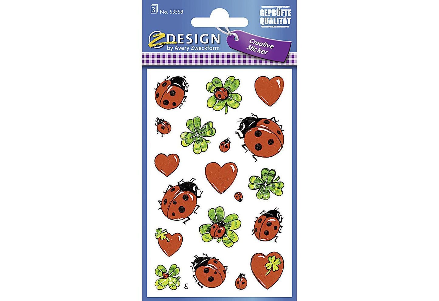 AVERY ZWECKFORM CRE Sticker Marienkäfer+Klee 3 - VPE: 10