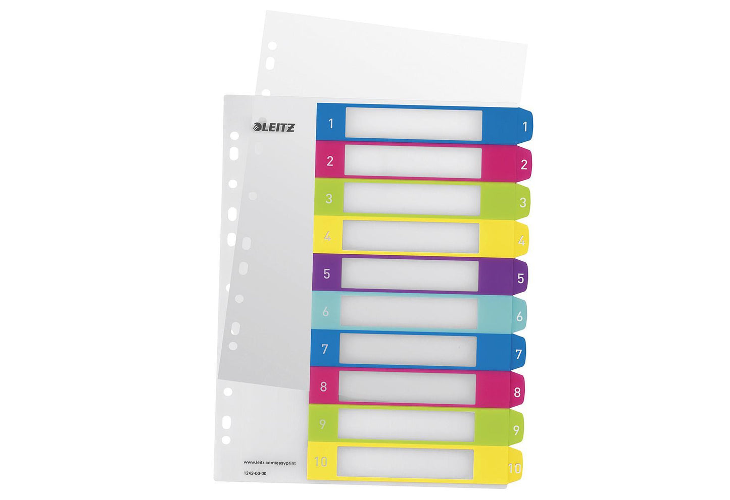 LEITZ Register WOW bedruck 1-10 farb - VPE: 10