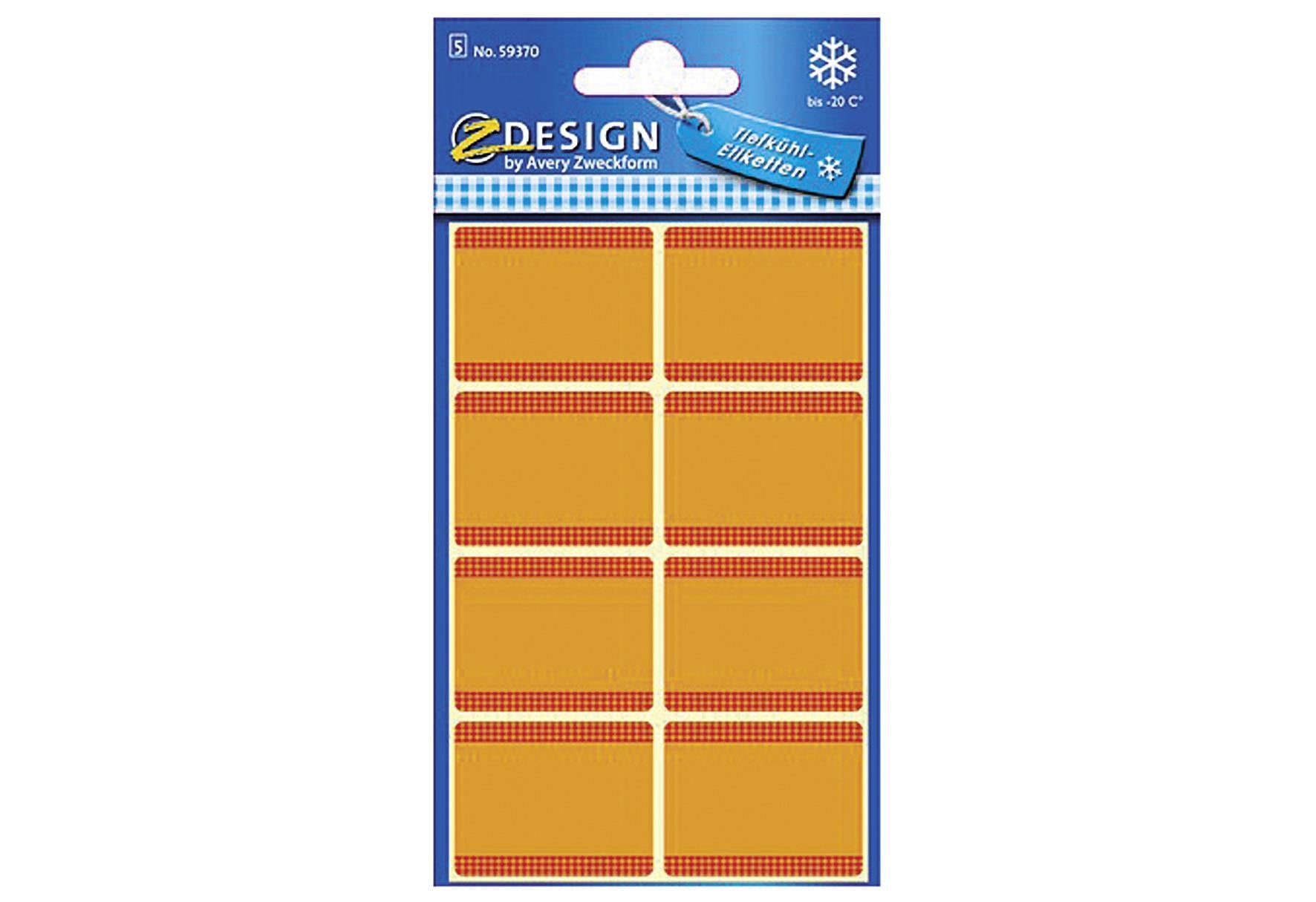 AVERY ZWECKFORM Tiefkühletik36x28mm oran59370 5 Bogen - VPE: 10