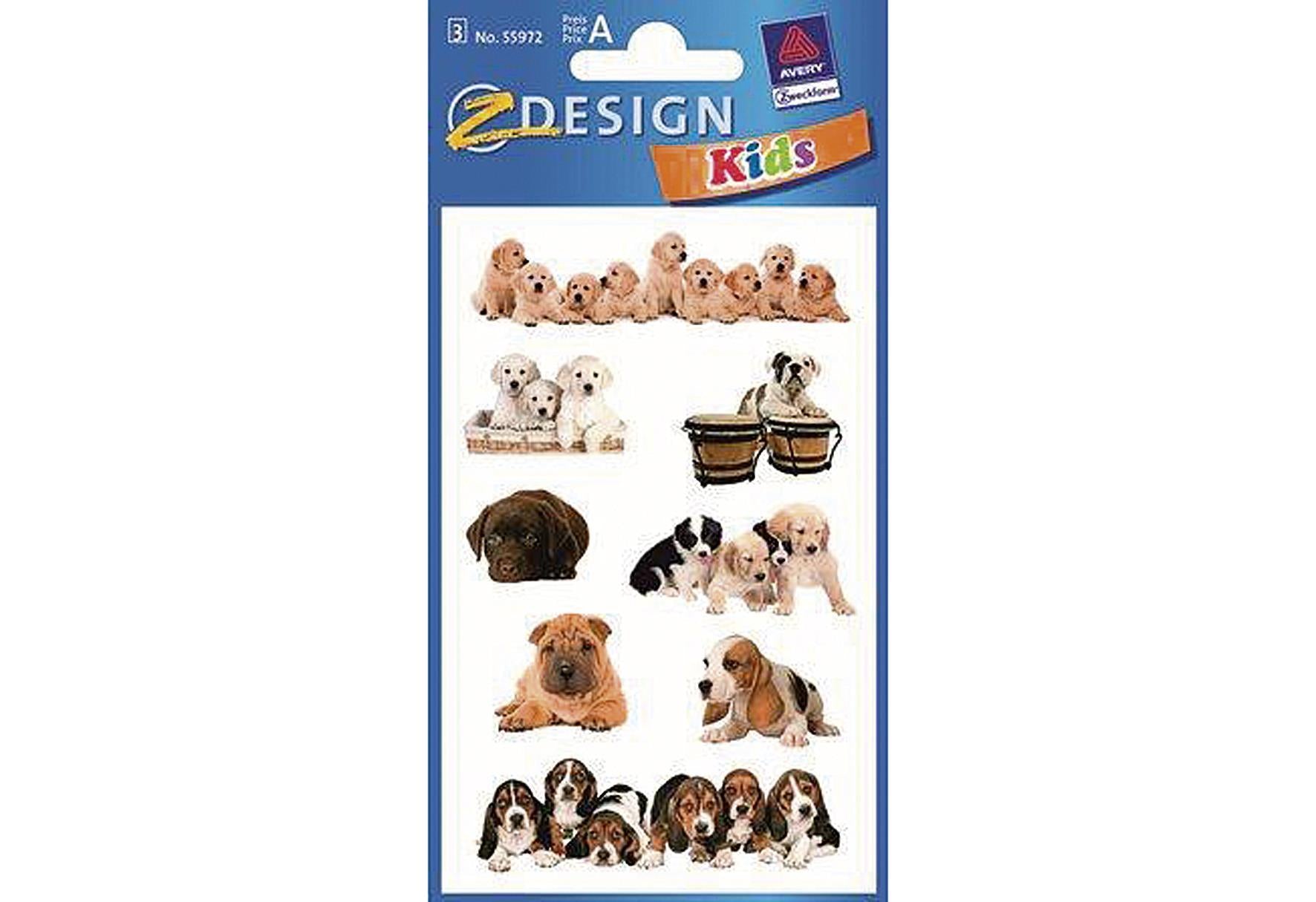 AVERY ZWECKFORM KID Sticker Hunde 55972 - VPE: 10