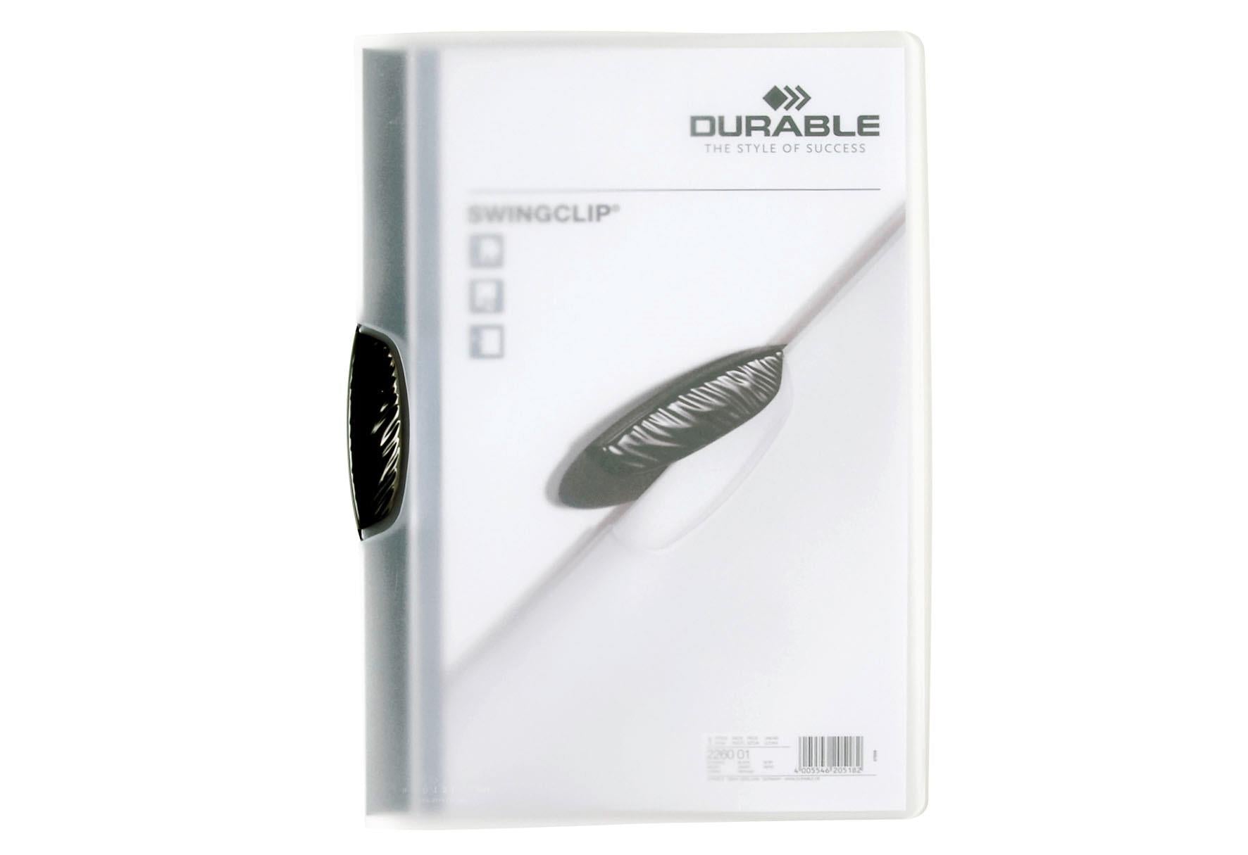 DURABLE Swingclip-Klemmappe A4 schwarz - VPE: 25