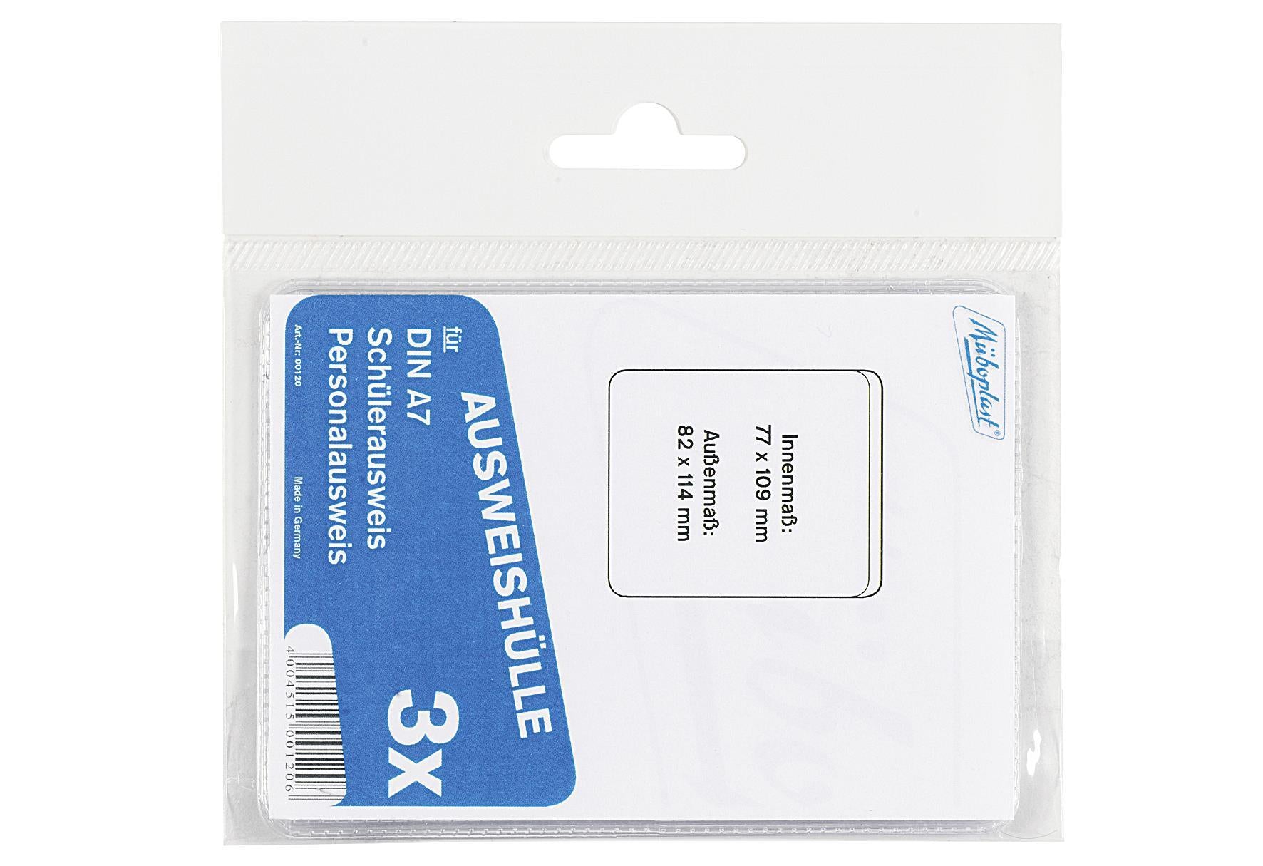 Ausweißhülle DIN A7 3er Pack - VPE: 10