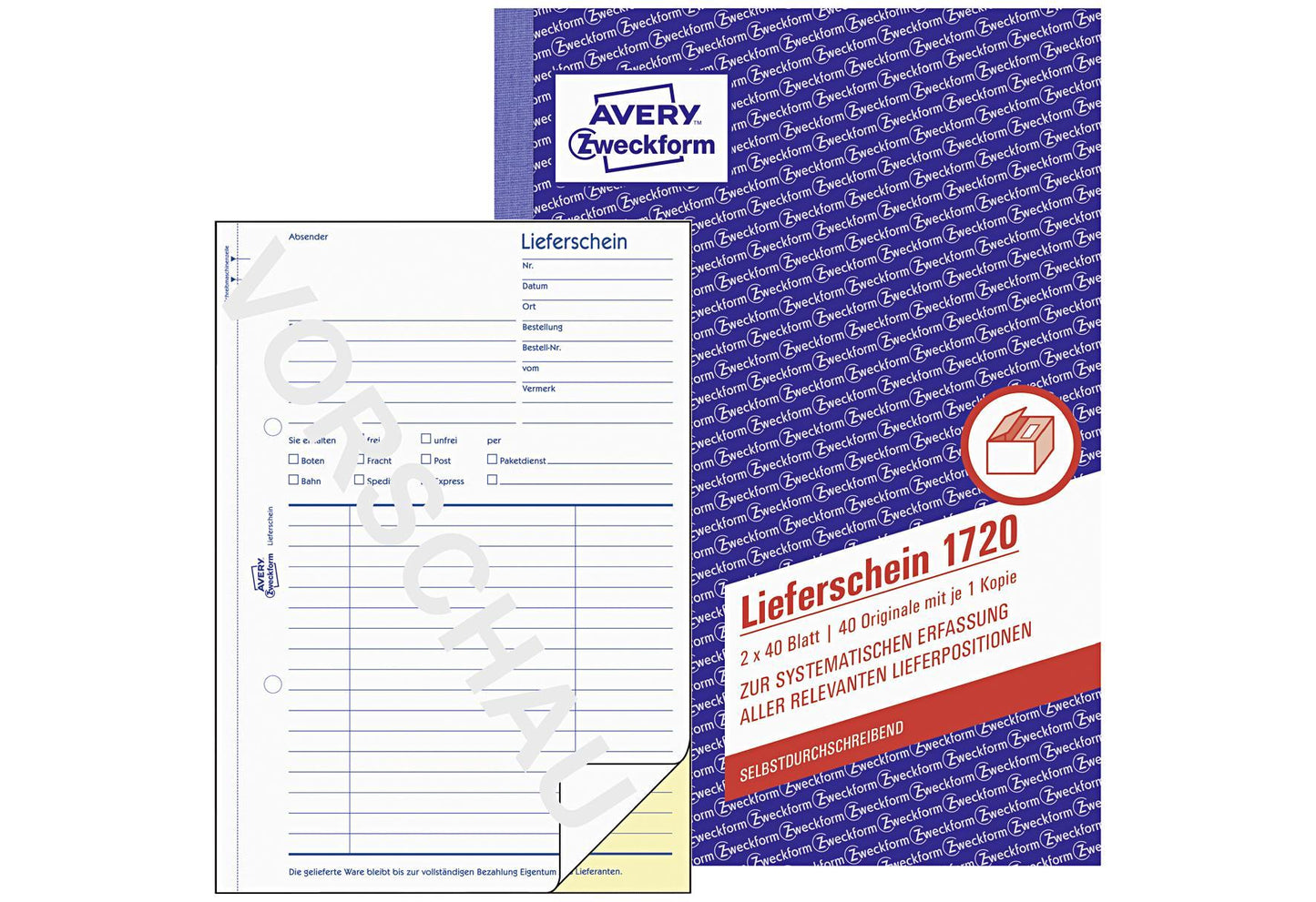 AVERY ZWECKFORM Lieferschein A5 SD 2x40 Blatt - VPE: 10