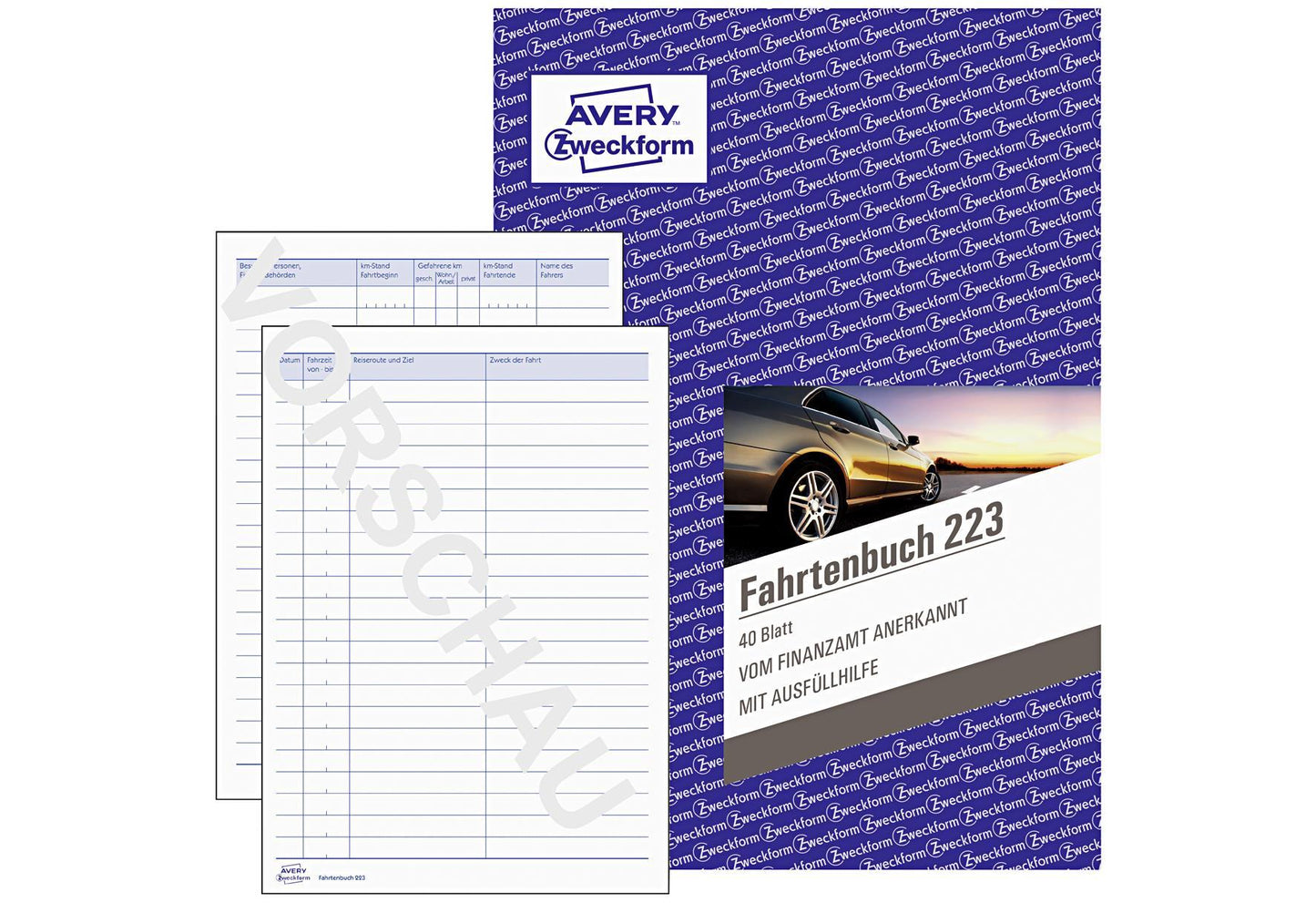 AVERY ZWECKFORM Fahrtenbuch 40 Blatt A5 223 - VPE: 10