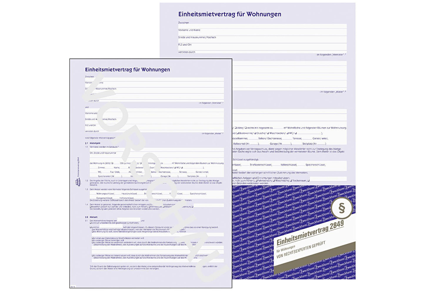 AVERY ZWECKFORM EinheitsmietvertA4 4stgmHau - VPE: 5