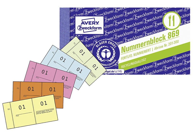 AVERY ZWECKFORM Nummernblock 1-1000 869 - VPE: 50