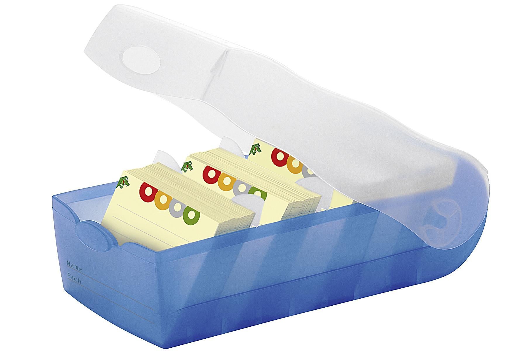 HAN CROCO Karteibox A8 quer blau - VPE: 5