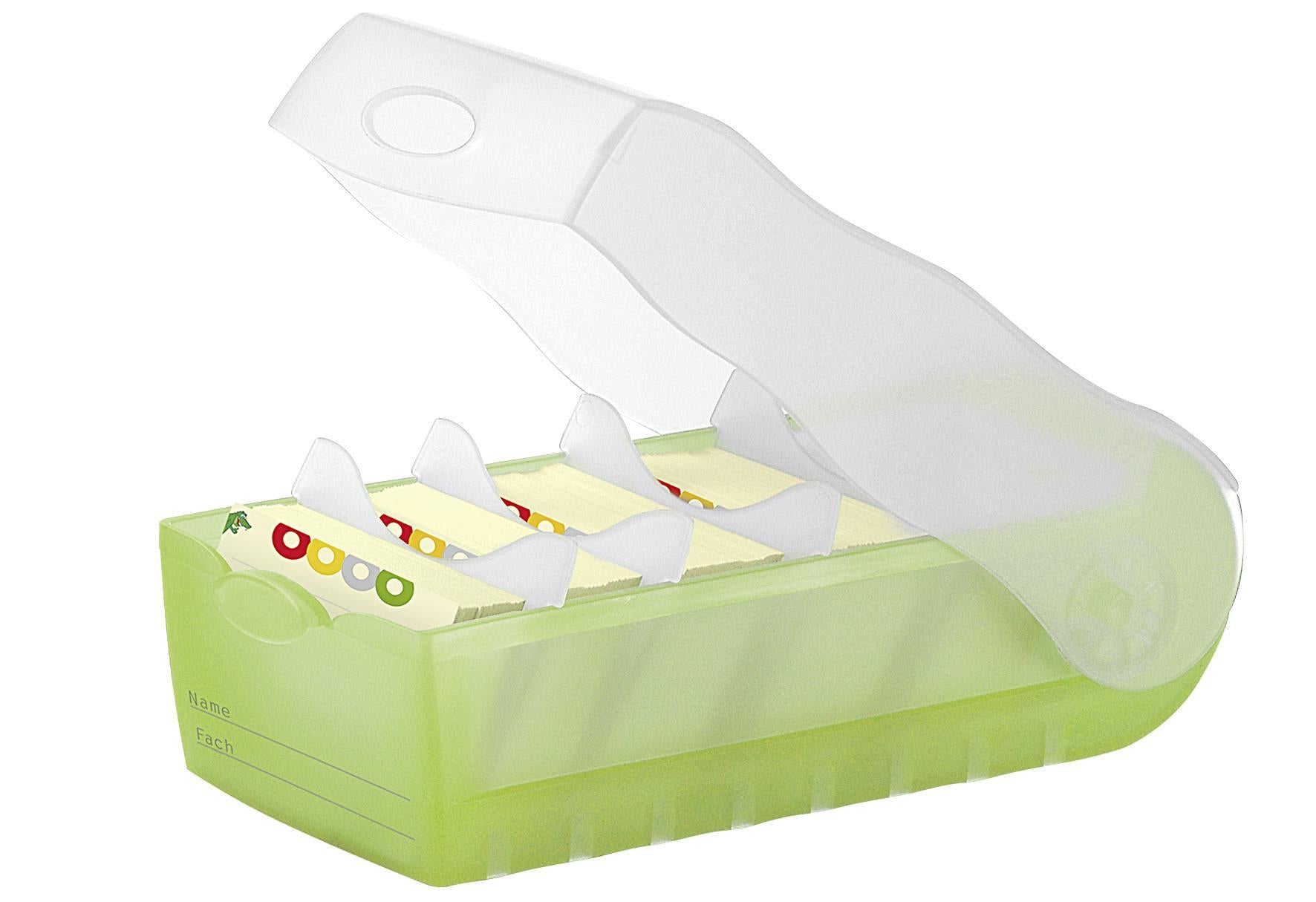 HAN CROCO Karteibox A8 quer grün - VPE: 5