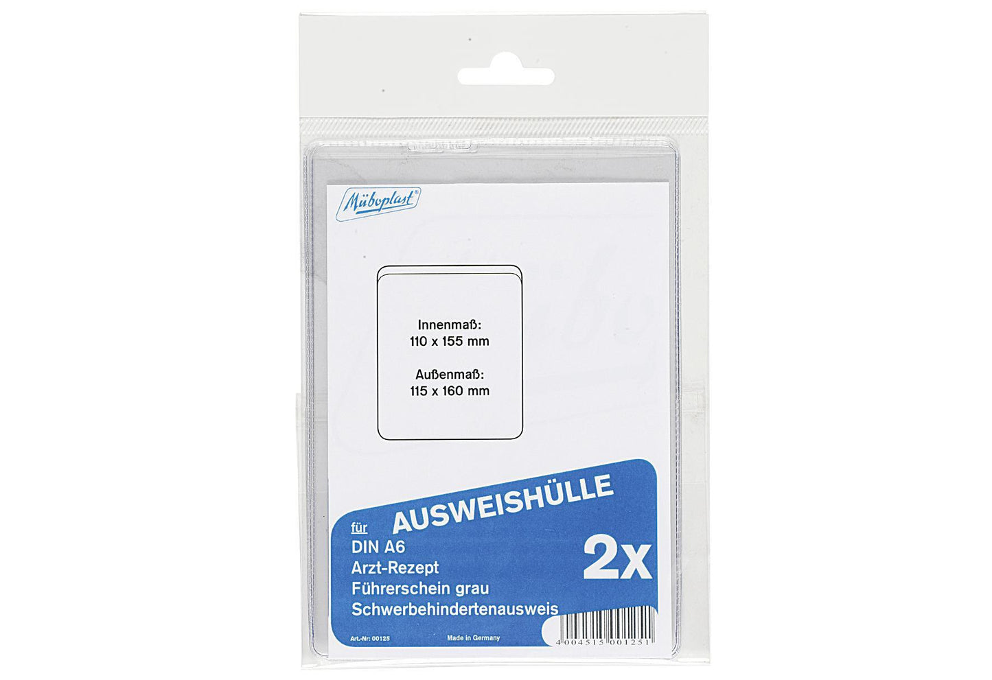 Ausweißhülle DIN A6 2er Pack - VPE: 10