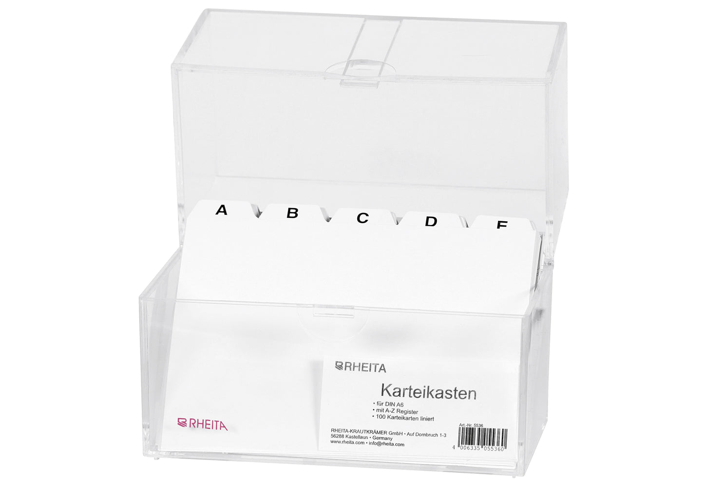 Karteikasten A6 transparent - VPE: 6