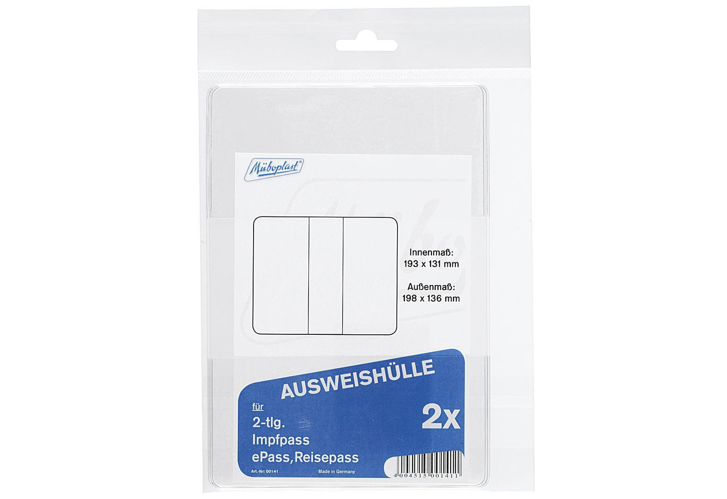 Ausweißhülle 198x136mm 2erPack 2er Pack - VPE: 10