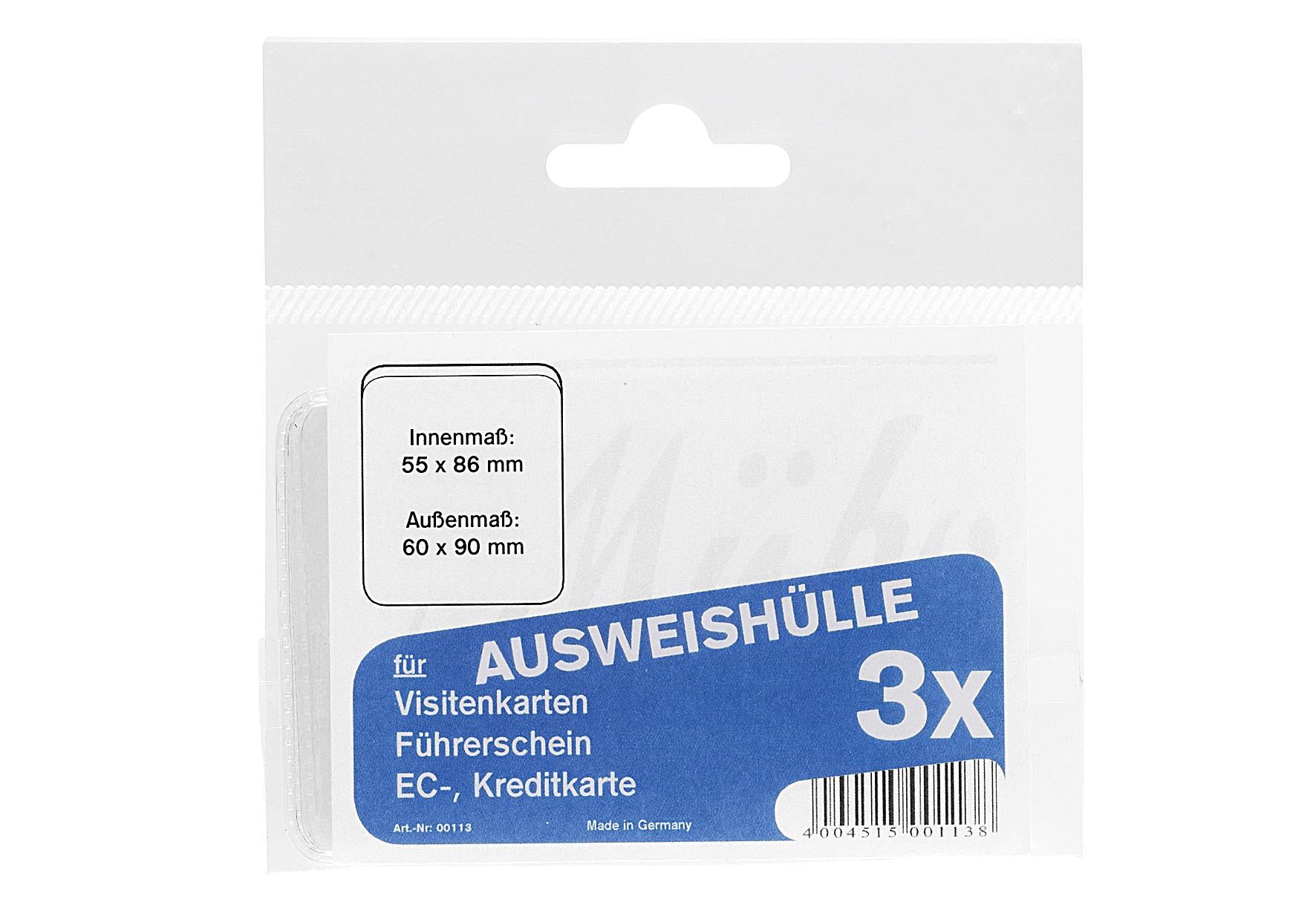 Ausweißhülle 60x90mm 3er Pack - VPE: 10