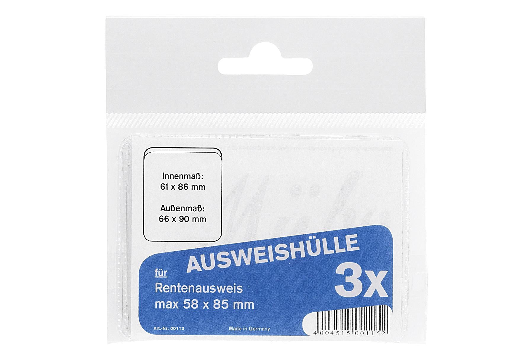 Ausweißhülle 66x90mm 3er Pack - VPE: 10