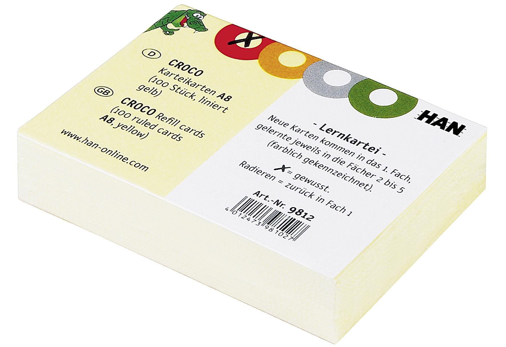 HAN Karteikarten A8 für CROCO Box 100er Pack - VPE: 10
