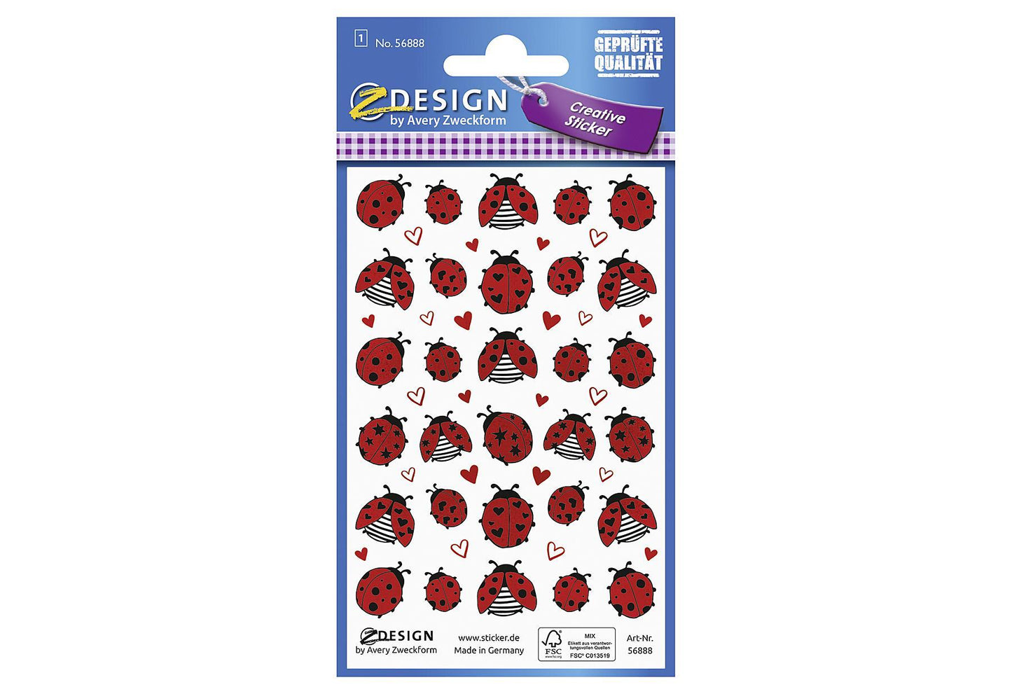 AVERY ZWECKFORM Sticker Marienkäfür 56888 - VPE: 10