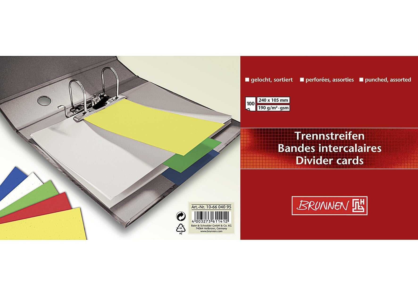 BRUNNEN Trennstreifen gelochtsort100 100er Pack