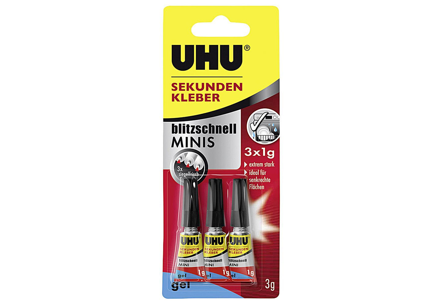 UHU UHU Sekundenkl3Tb Gel 3er Pack - VPE: 10