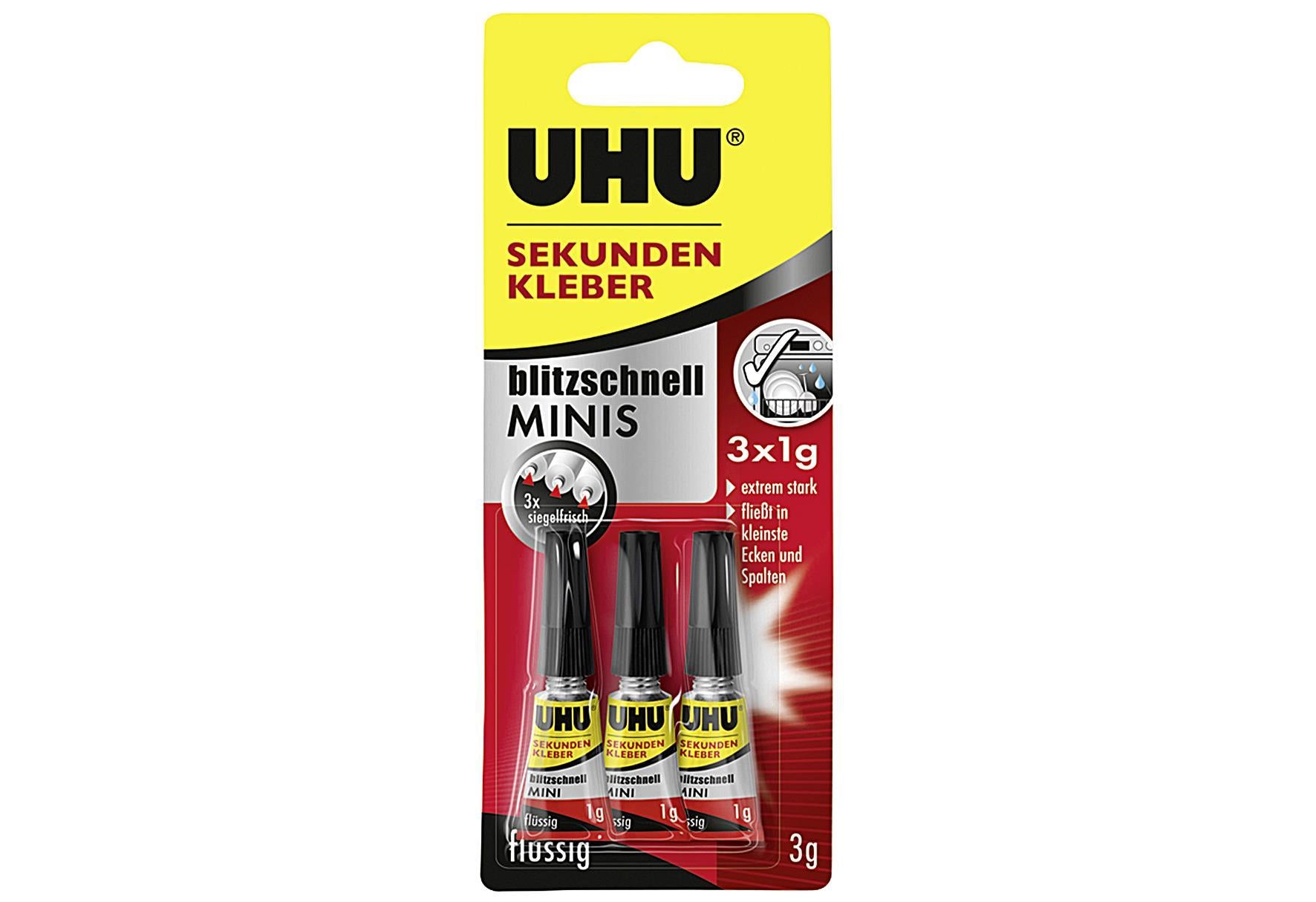 UHU UHU Sekundenkl3Tbflüssig 3er Pack - VPE: 10