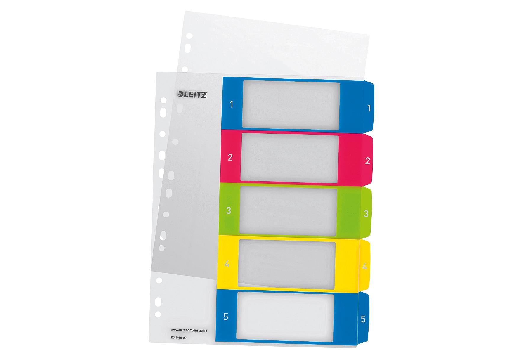 LEITZ Leitz Register WOW 1-5 farbig - VPE: 20