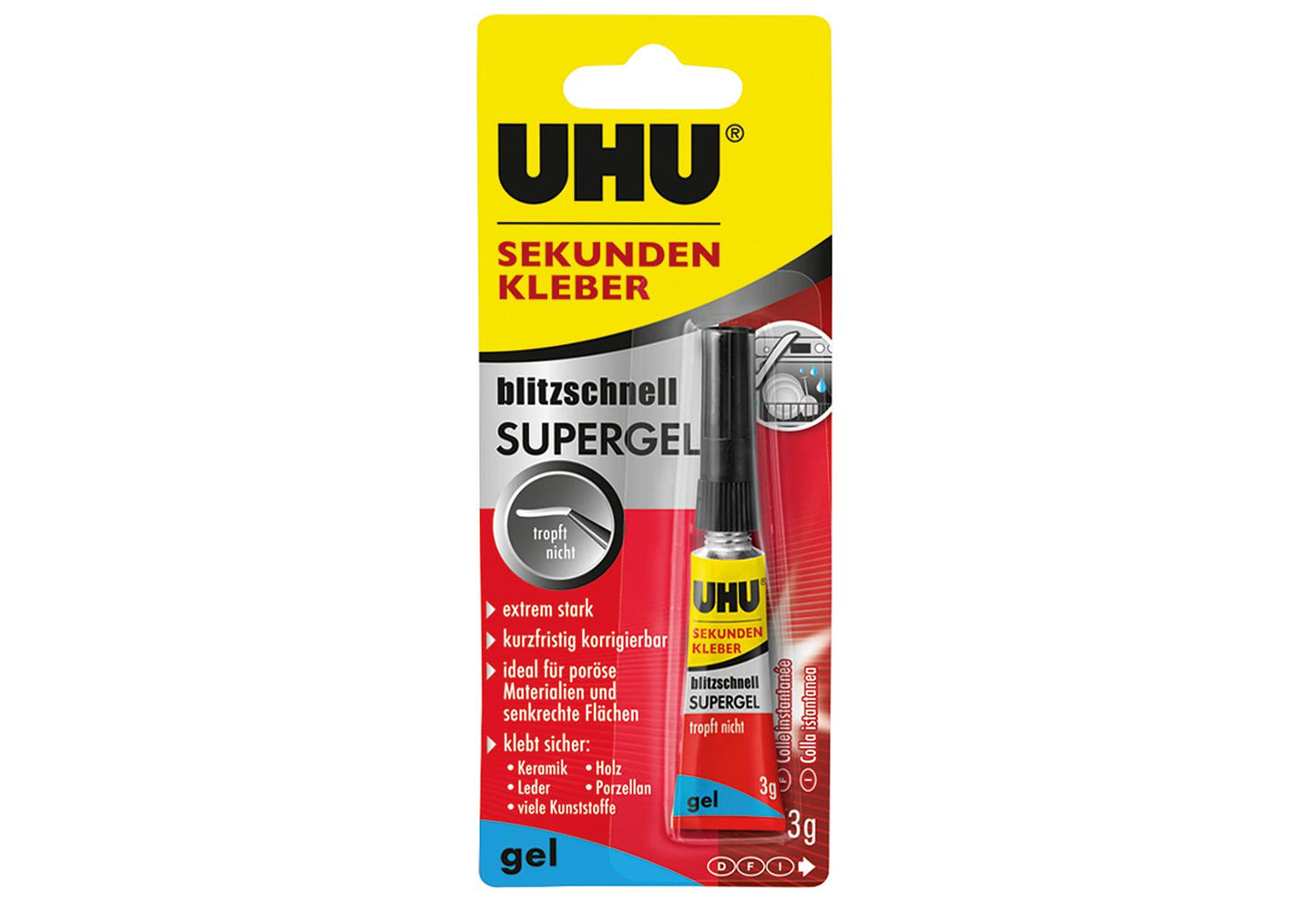 UHU Uhu Sekundenkleb blitz gel 3g 3 g - VPE: 10