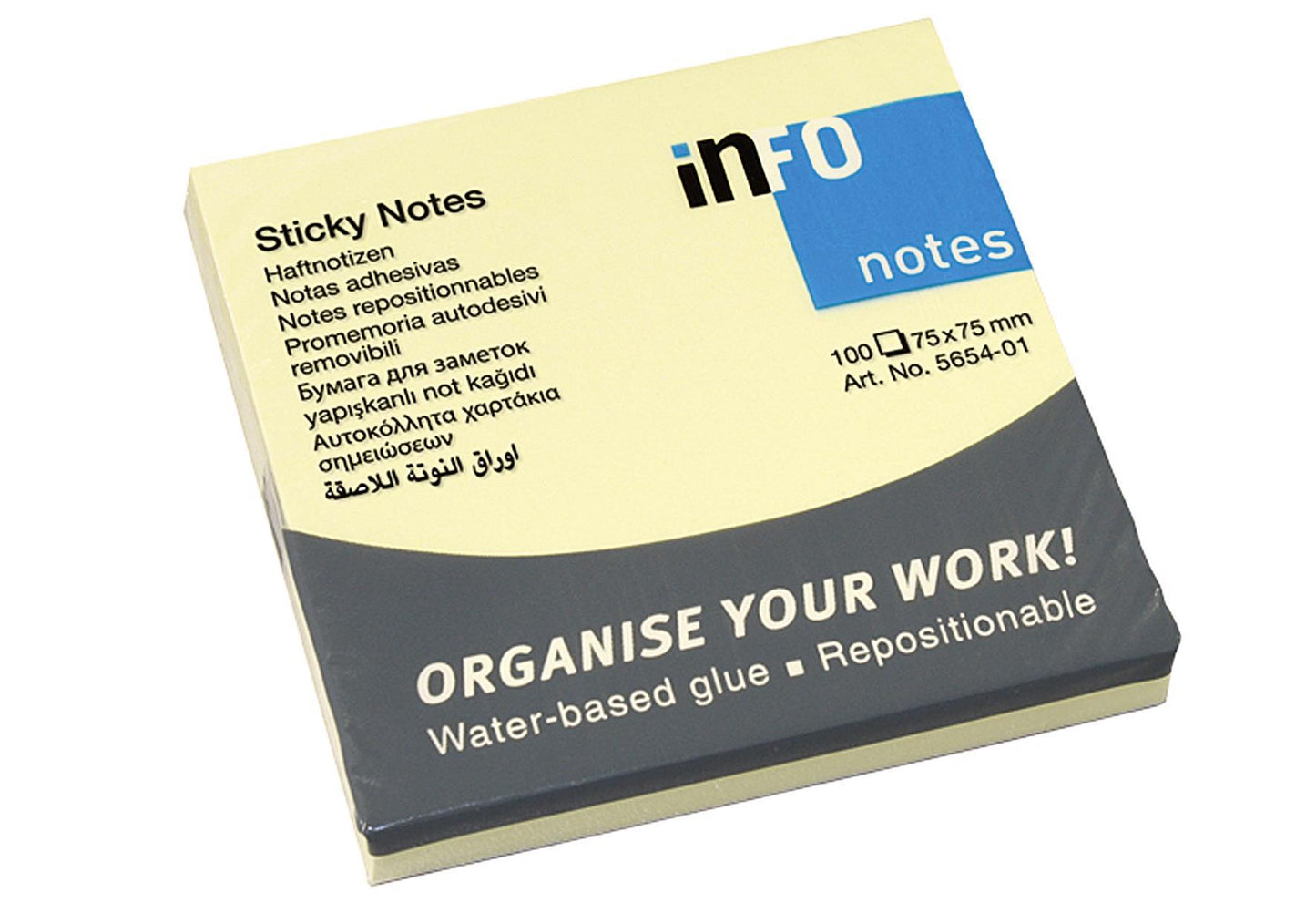 Info Notes 75x75mm 100 BL gelb - VPE: 12
