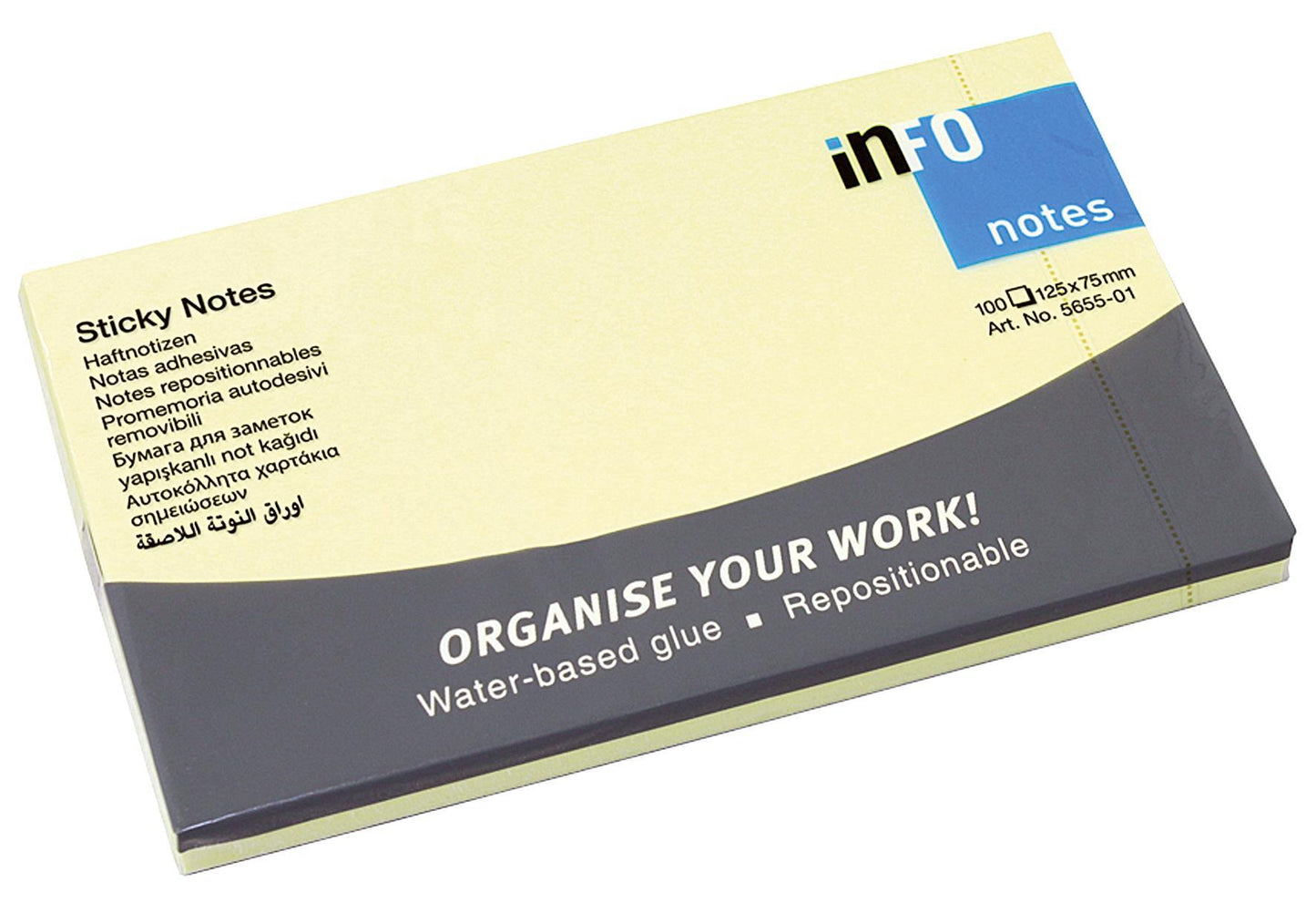 Info Notes 125x75mm 100 BLgelb - VPE: 12