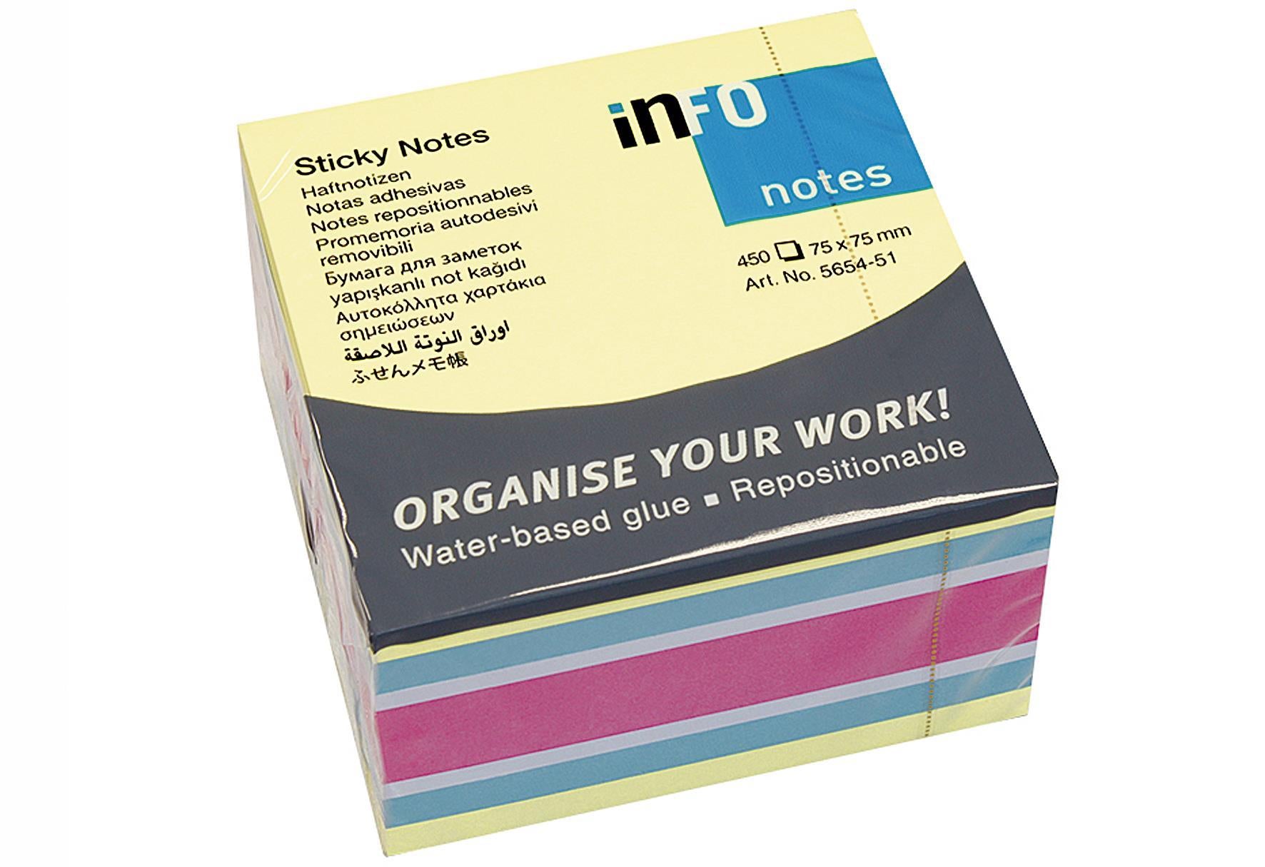 Info Notes 75x75mmFarbmix450BL - VPE: 12