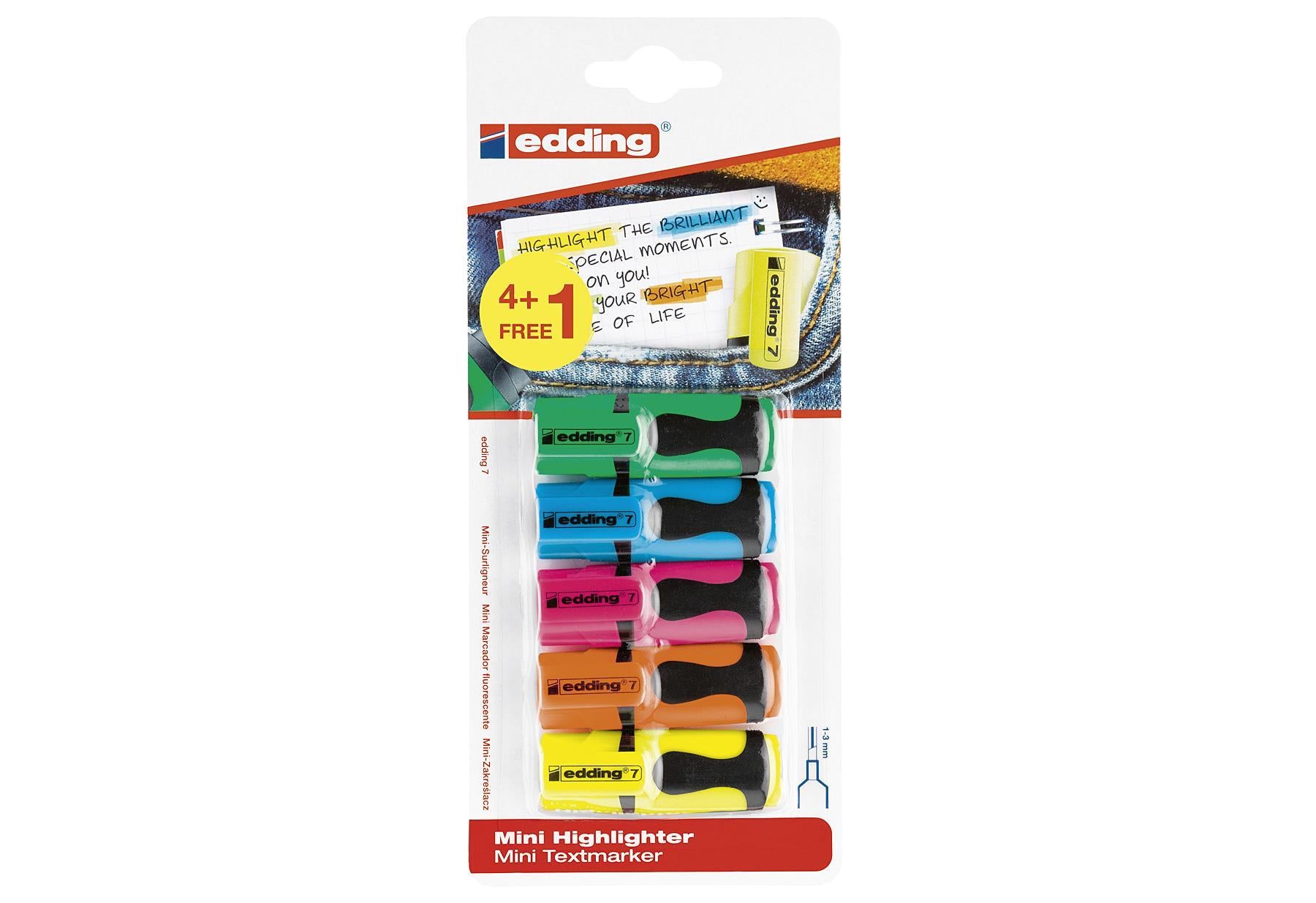 edding Mini Highlighter 4+1 - VPE: 10