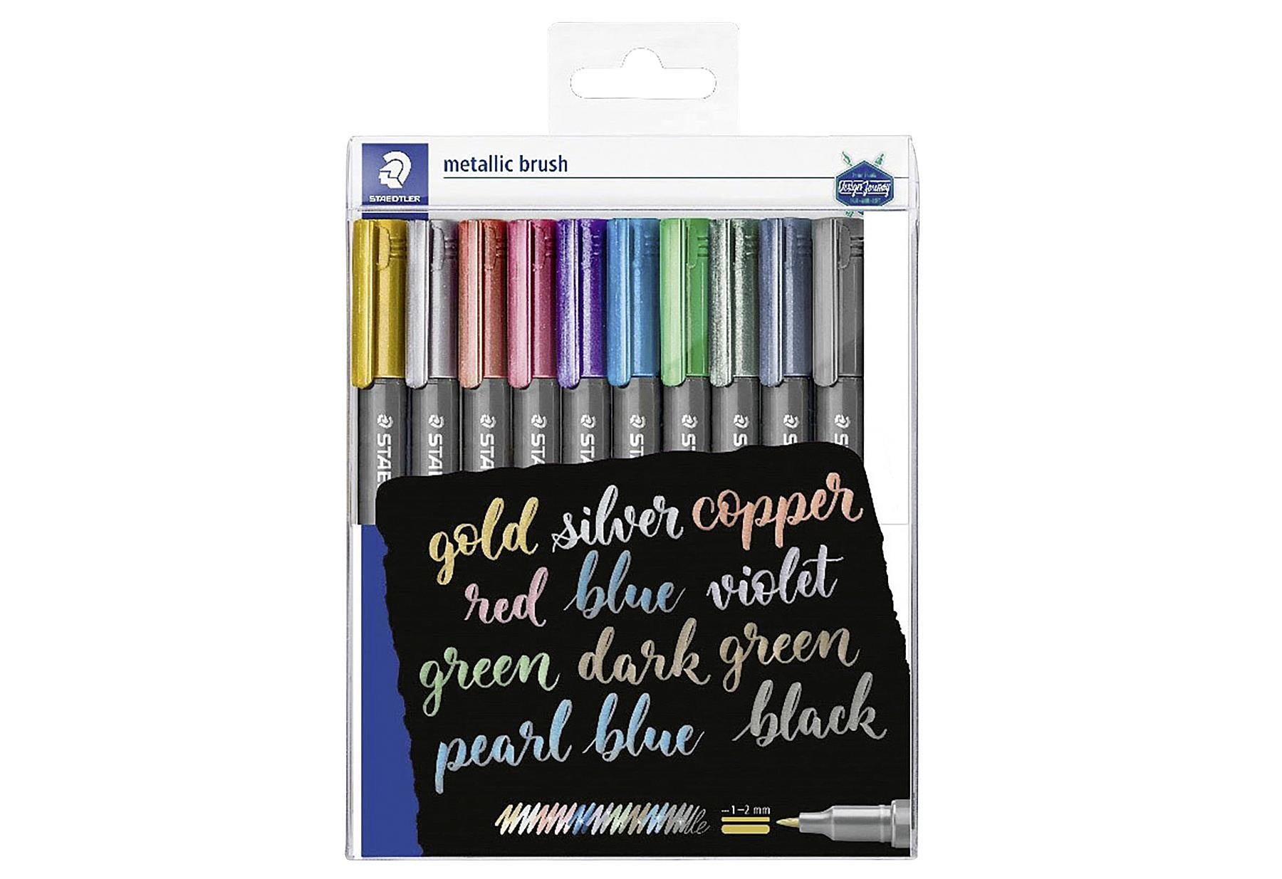 STAEDTLER Marker metallic brush 10ST 10er Etui - VPE: 10