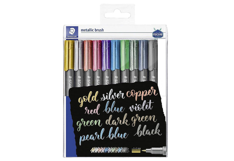 STAEDTLER Marker metallic brush 10ST 10er Etui - VPE: 10