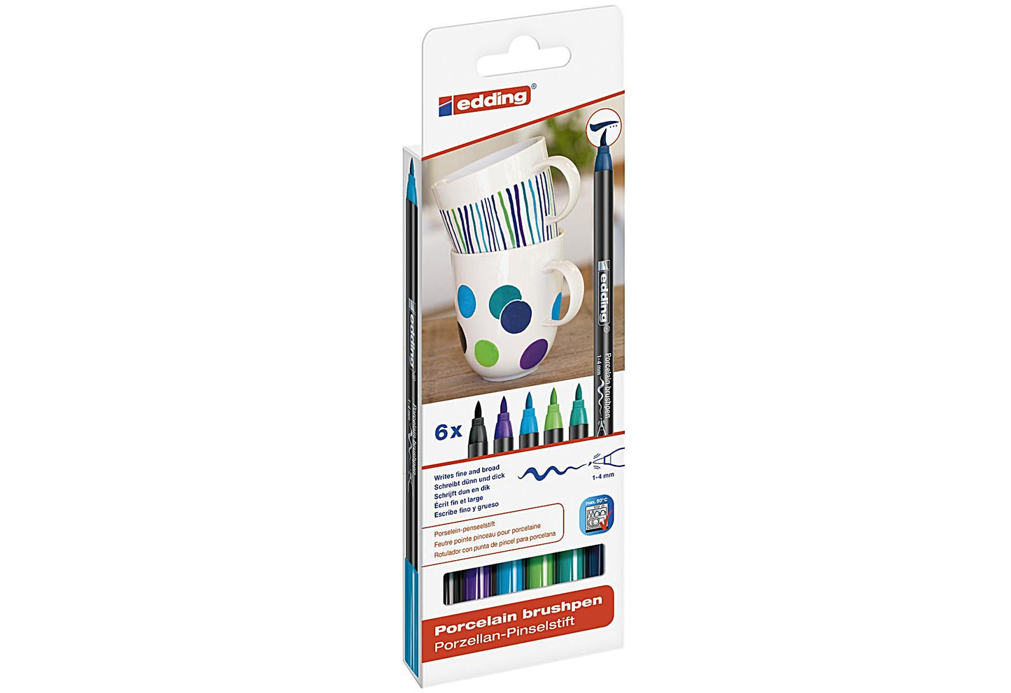 edding Porzellan-Pinselstift grün 6st 6er-Set