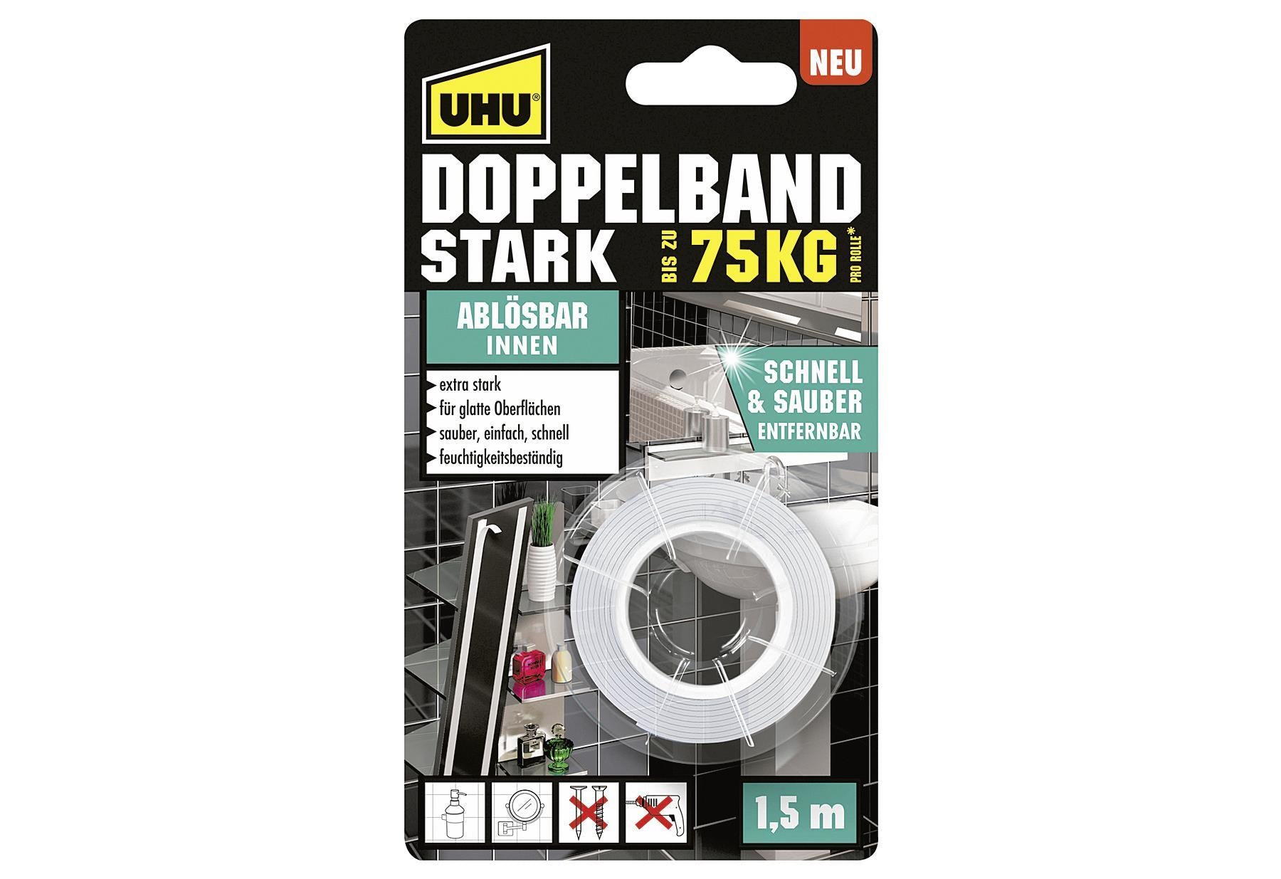 UHU Doppelklebeband stark 19mm - VPE: 6