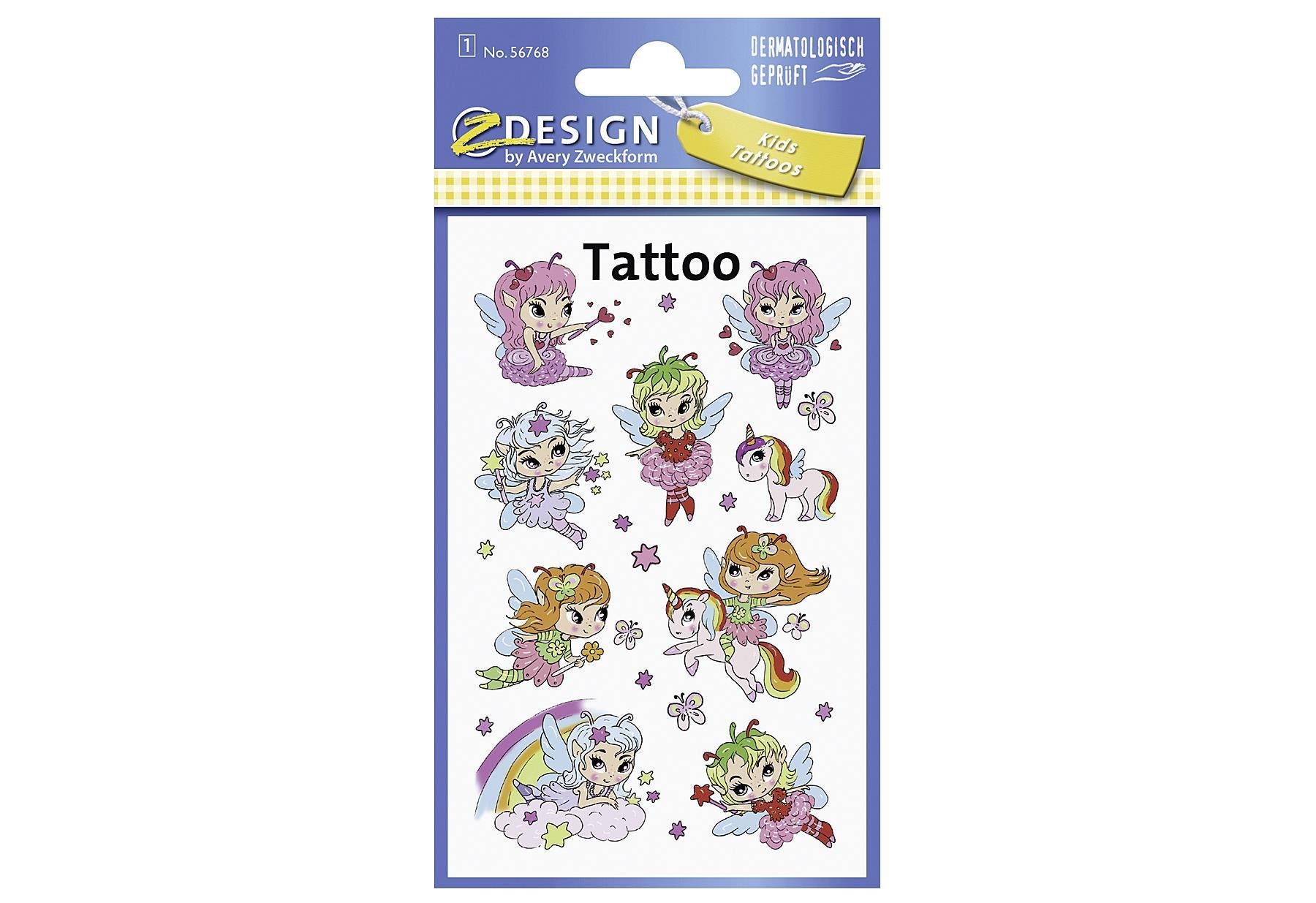 AVERY ZWECKFORM KID Tattoos 56768 Feen 1 Bogen 1 Bogen - VPE: 10