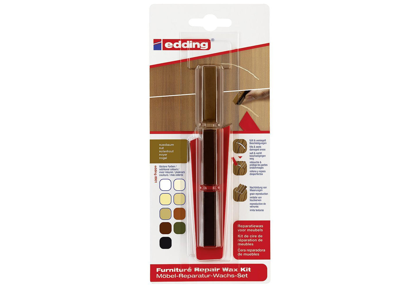 edding Möbel-Reparatur-Wachs-Set 8901 3er Blister - VPE: 5