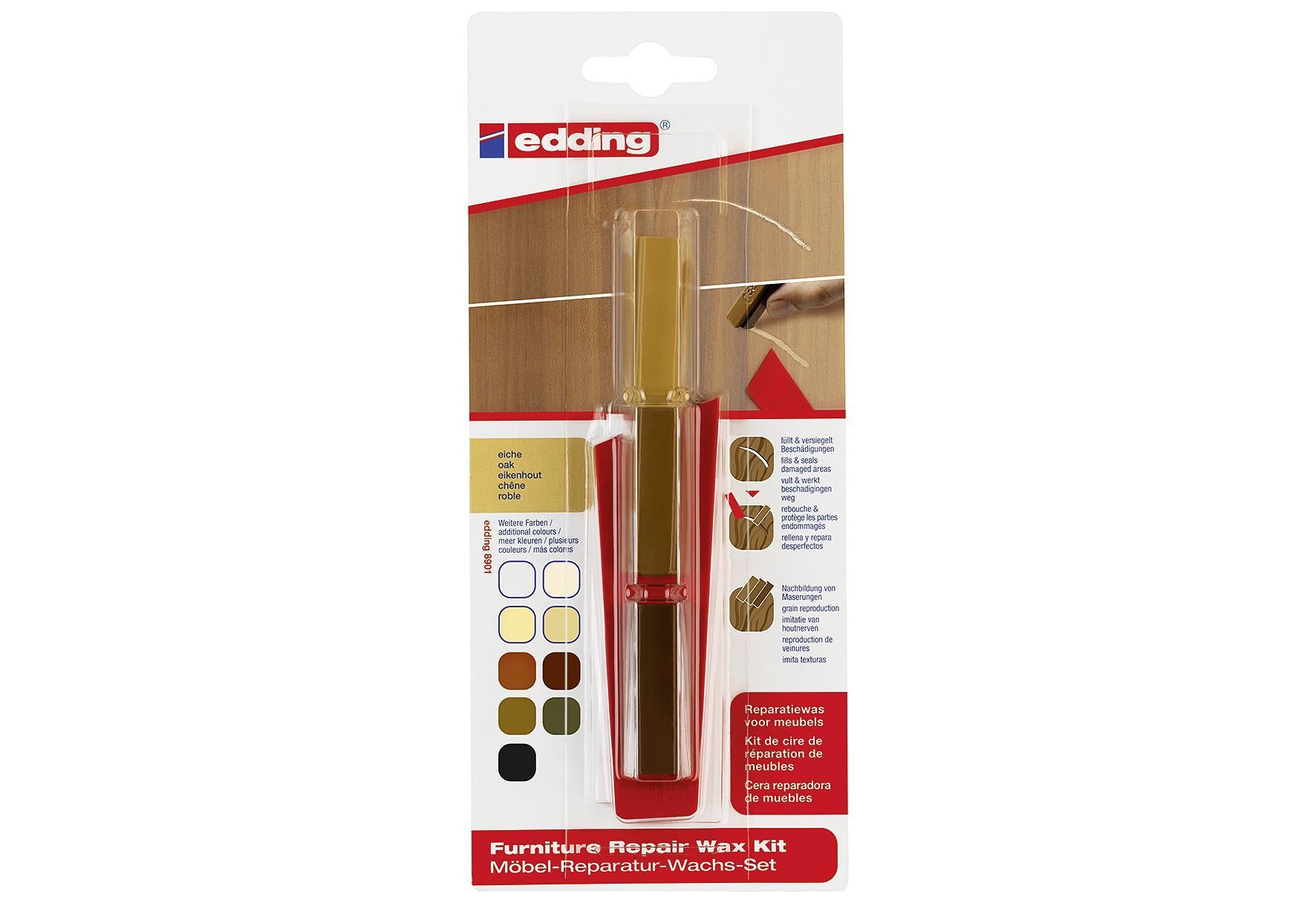 edding Möbel-Reparatur-Wachs-Set 8901 3er Blister - VPE: 5