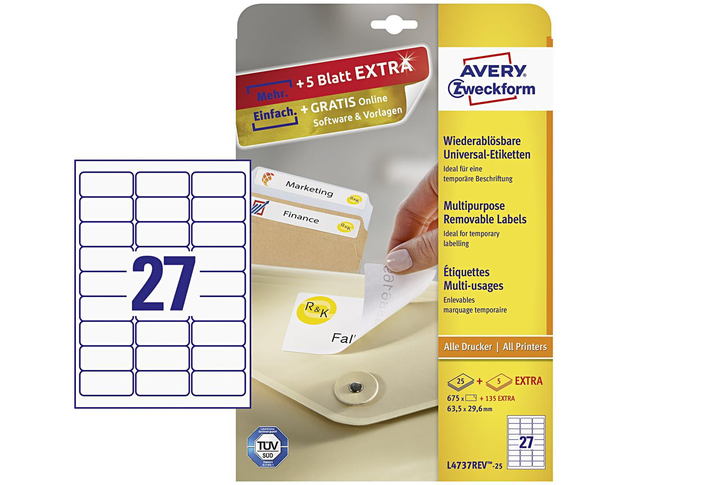 AVERY ZWECKFORM Universal-Etikett 356x169mm