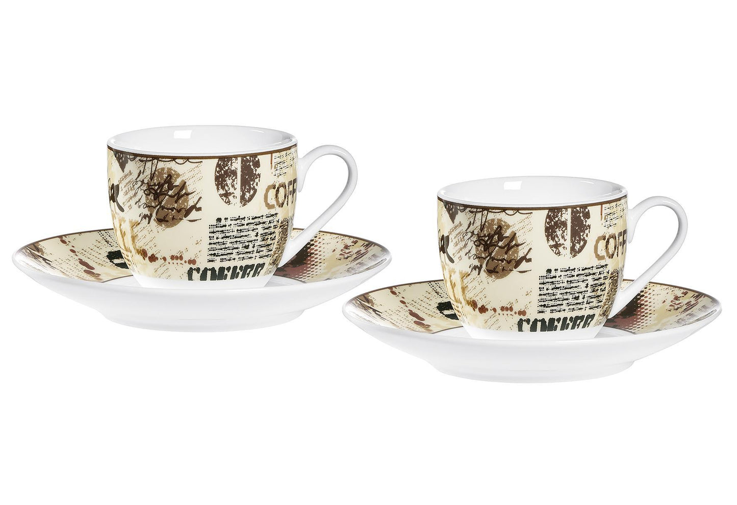 RITZENHOFF & BREKER Espresso 'Crema' 4er Satz 2x Espressotassen 2x Espressountere