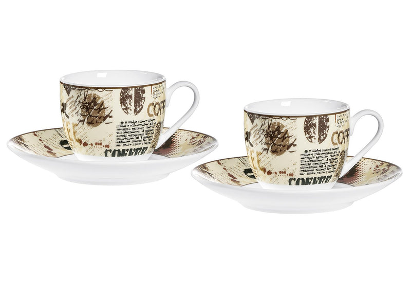 RITZENHOFF & BREKER Espresso 'Crema' 4er Satz 2x Espressotassen 2x Espressountere