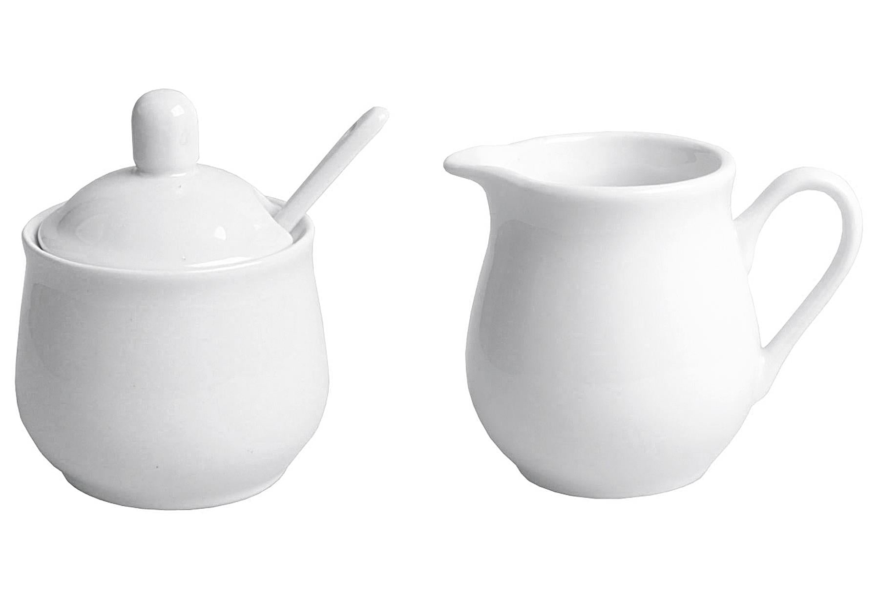 Zucker- / Milchset 3-teilig 1 Zuckerdose 1 Milchkanne 1 Löffel - VPE: 6