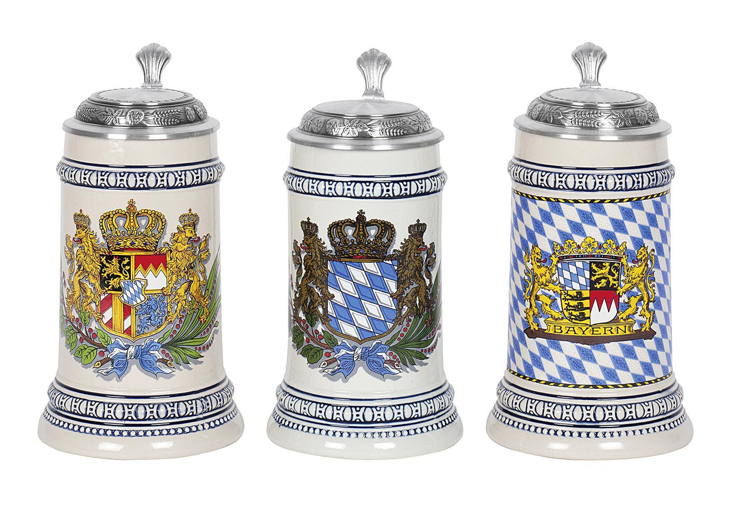 DOMEX BierseiEuler Bayernwappen mit Zinndeckel 05 l sortiert - VPE: 6
