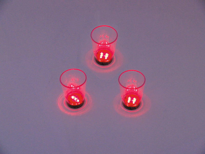 EUROPALMS LED-Glas 2cl mit Würfelspiel rot 3x