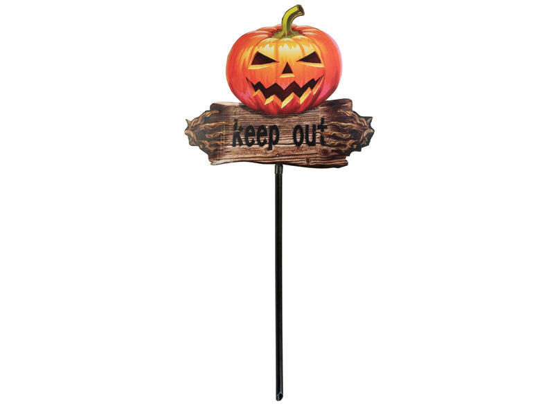 EUROPALMS Halloween Bodenstecker Kürbis KEEP OUT 50cm