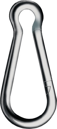 Karabinerhaken DIN 5299 Form C Länge 80 mm Drahtstärke 8 mm Tragfähigkeit 230 kg galvanisch verzinkt - VPE: 50