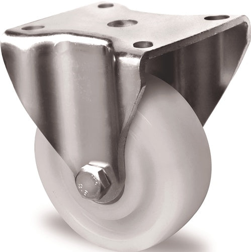Schwerlast-Bockrolle D.75mm Trgf.300kg Ku.Platte L100xB88mm Farbe Rl.weiß TW