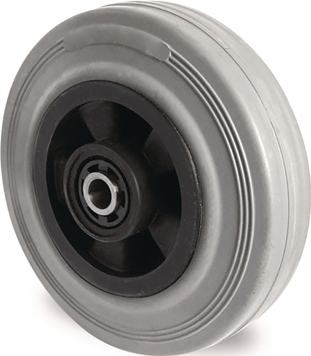 Ersatzrad D.100mm Trgf.75kg VG grau Achs-D.8mm Nabenl.40mm TECWERK