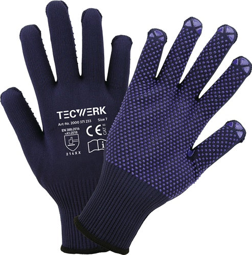 Handschuhe Isar Gr.10 blau EN 388 PSA II TECWERK - VPE: 12