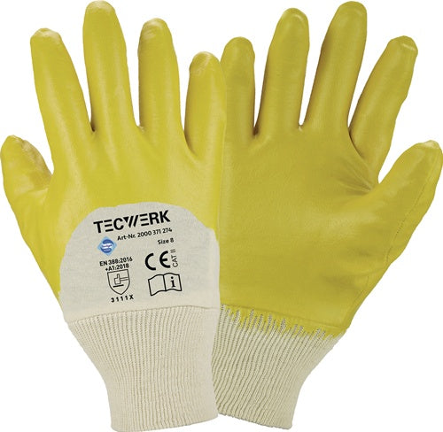 Handschuhe Ems Gr.10 gelb besonders hochwertige Nitrilbeschichtung TW - VPE: 12