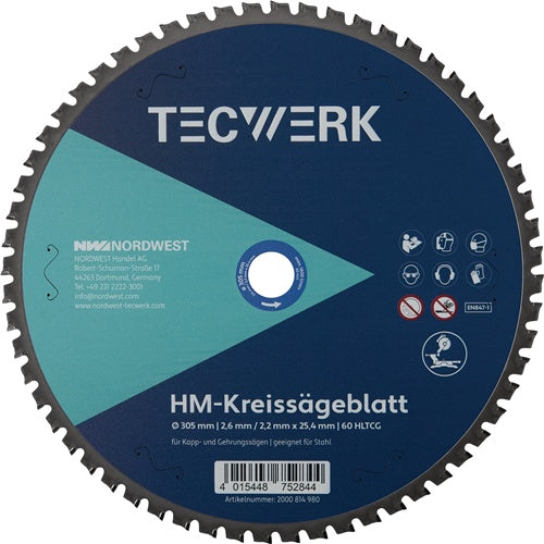 Tisch-/Kappkreissägeblatt AD 305mm Z.60 HLTCG Bohr.25,4mm Schnitt-B.2.6mm