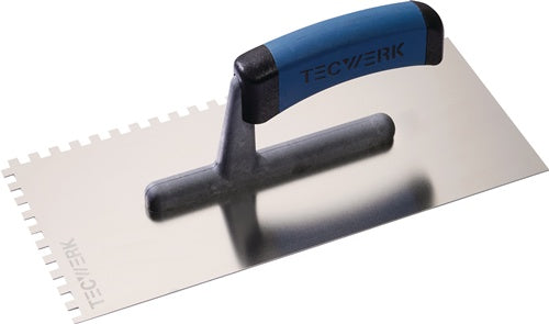 Glättekelle L.280mm B.130mm Zahn 6x6 VA S.0,7mm TECWERK
